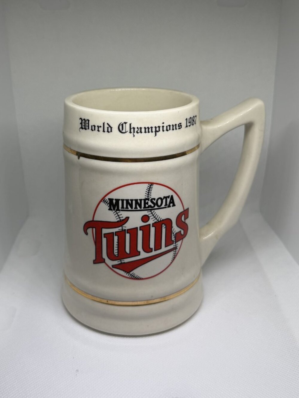 Vintage 1987 Minnesota Twins World Series Champions Beer Stein Mug
